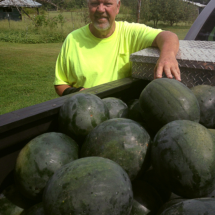Larry with his watermelon haul